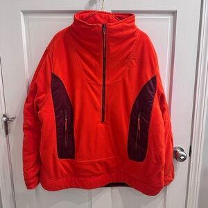 🦋Free People Movement Climber Fleece Oversized Pullover In Blaze Combo Small